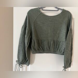 Aerie Olive Long Sleeve Blouse